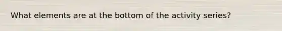 What elements are at the bottom of the activity series?