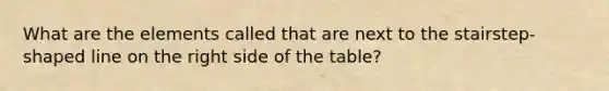 What are the elements called that are next to the stairstep-shaped line on the right side of the table?