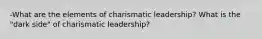 -What are the elements of charismatic leadership? What is the "dark side" of charismatic leadership?