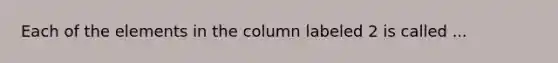 Each of the elements in the column labeled 2 is called ...