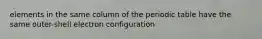 elements in the same column of the periodic table have the same outer-shell electron configuration