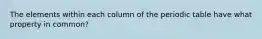 The elements within each column of the periodic table have what property in common?