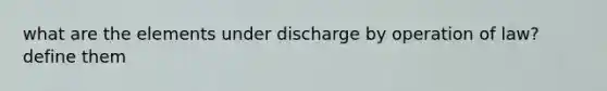 what are the elements under discharge by operation of law? define them