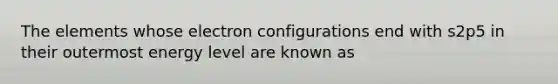 The elements whose electron configurations end with s2p5 in their outermost energy level are known as