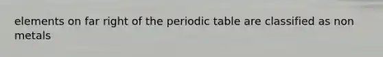 elements on far right of the periodic table are classified as non metals