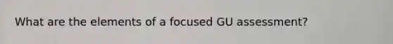 What are the elements of a focused GU assessment?