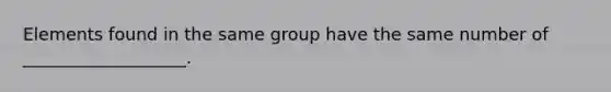 Elements found in the same group have the same number of ___________________.