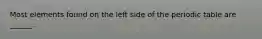 Most elements found on the left side of the periodic table are ______.