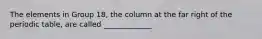 The elements in Group 18, the column at the far right of the periodic table, are called _____________