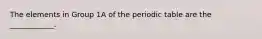 The elements in Group 1A of the periodic table are the ____________.