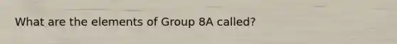 What are the elements of Group 8A called?