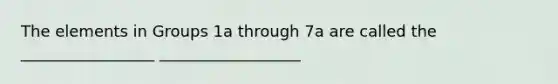 The elements in Groups 1a through 7a are called the _________________ __________________