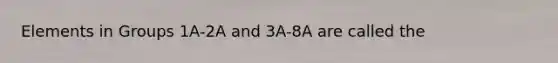 Elements in Groups 1A-2A and 3A-8A are called the