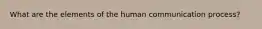 What are the elements of the human communication process?