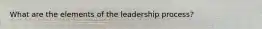 What are the elements of the leadership process?