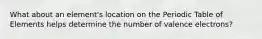 What about an element's location on the Periodic Table of Elements helps determine the number of valence electrons?