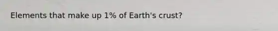 Elements that make up 1% of Earth's crust?