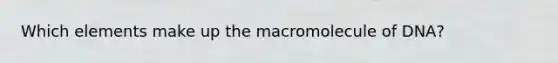 Which elements make up the macromolecule of DNA?