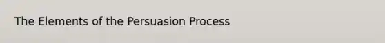 The Elements of the Persuasion Process