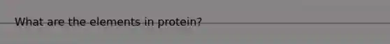 What are the elements in protein?