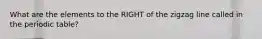 What are the elements to the RIGHT of the zigzag line called in the periodic table?