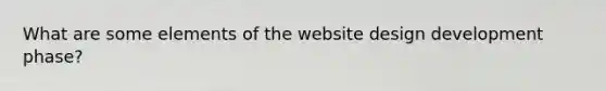 What are some elements of the website design development phase?