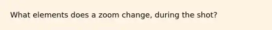 What elements does a zoom change, during the shot?