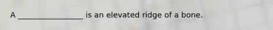 A _________________ is an elevated ridge of a bone.