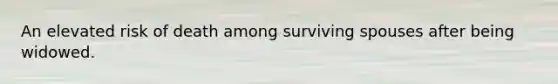 An elevated risk of death among surviving spouses after being widowed.