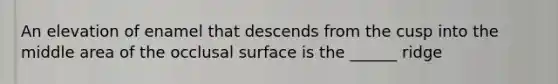 An elevation of enamel that descends from the cusp into the middle area of the occlusal surface is the ______ ridge