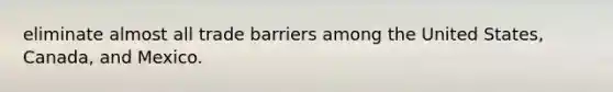 eliminate almost all trade barriers among the United States, Canada, and Mexico.