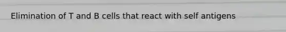 Elimination of T and B cells that react with self antigens