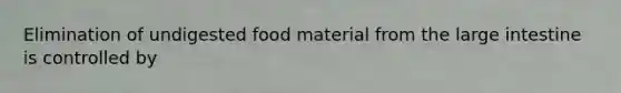 Elimination of undigested food material from the large intestine is controlled by