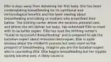 Ellie is days away from delivering her first baby. She has been contemplating breastfeeding for its nutritional and immunological benefits and has been reading about breastfeeding and talking to mothers who breastfeed their babies. The birthing center where she receives prenatal care, and where she will deliver her baby, has scheduled Ellie to meet with its lactation expert. Ellie has read the birthing center's "Guide to Successful Breastfeeding" and is prepared to ask the lactation expert about relaxation techniques. Ellie is quite anxious about the childbirth process but even more so the prospect of breastfeeding. Imagine you are the lactation expert who is counseling Ellie. Ellie begins breastfeeding but her nipples quickly become sore. A likely cause is: