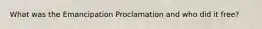 What was the Emancipation Proclamation and who did it free?