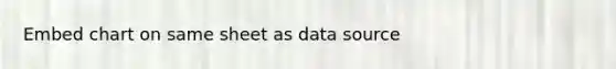 Embed chart on same sheet as data source