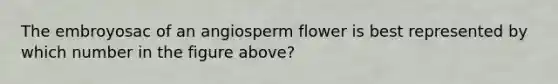 The embroyosac of an angiosperm flower is best represented by which number in the figure above?