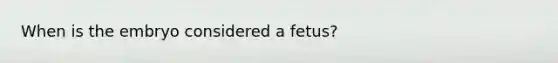 When is the embryo considered a fetus?