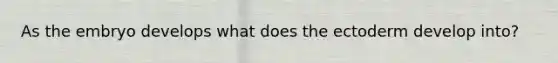 As the embryo develops what does the ectoderm develop into?