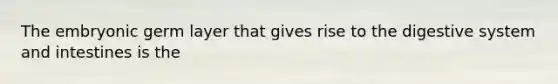 The embryonic germ layer that gives rise to the digestive system and intestines is the