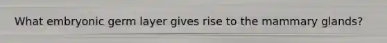 What embryonic germ layer gives rise to the mammary glands?