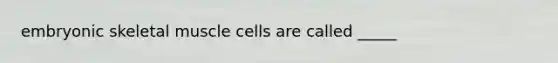 embryonic skeletal muscle cells are called _____