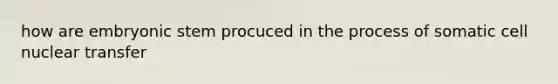 how are embryonic stem procuced in the process of somatic cell nuclear transfer
