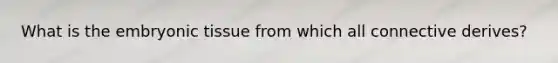 What is the embryonic tissue from which all connective derives?