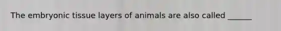 The embryonic tissue layers of animals are also called ______