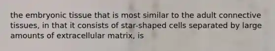 the embryonic tissue that is most similar to the adult connective tissues, in that it consists of star-shaped cells separated by large amounts of extracellular matrix, is