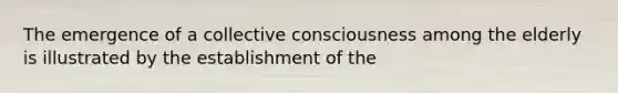 The emergence of a collective consciousness among the elderly is illustrated by the establishment of the