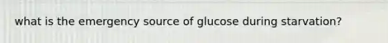 what is the emergency source of glucose during starvation?