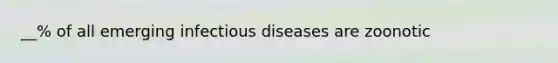 __% of all emerging infectious diseases are zoonotic