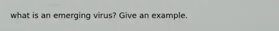 what is an emerging virus? Give an example.